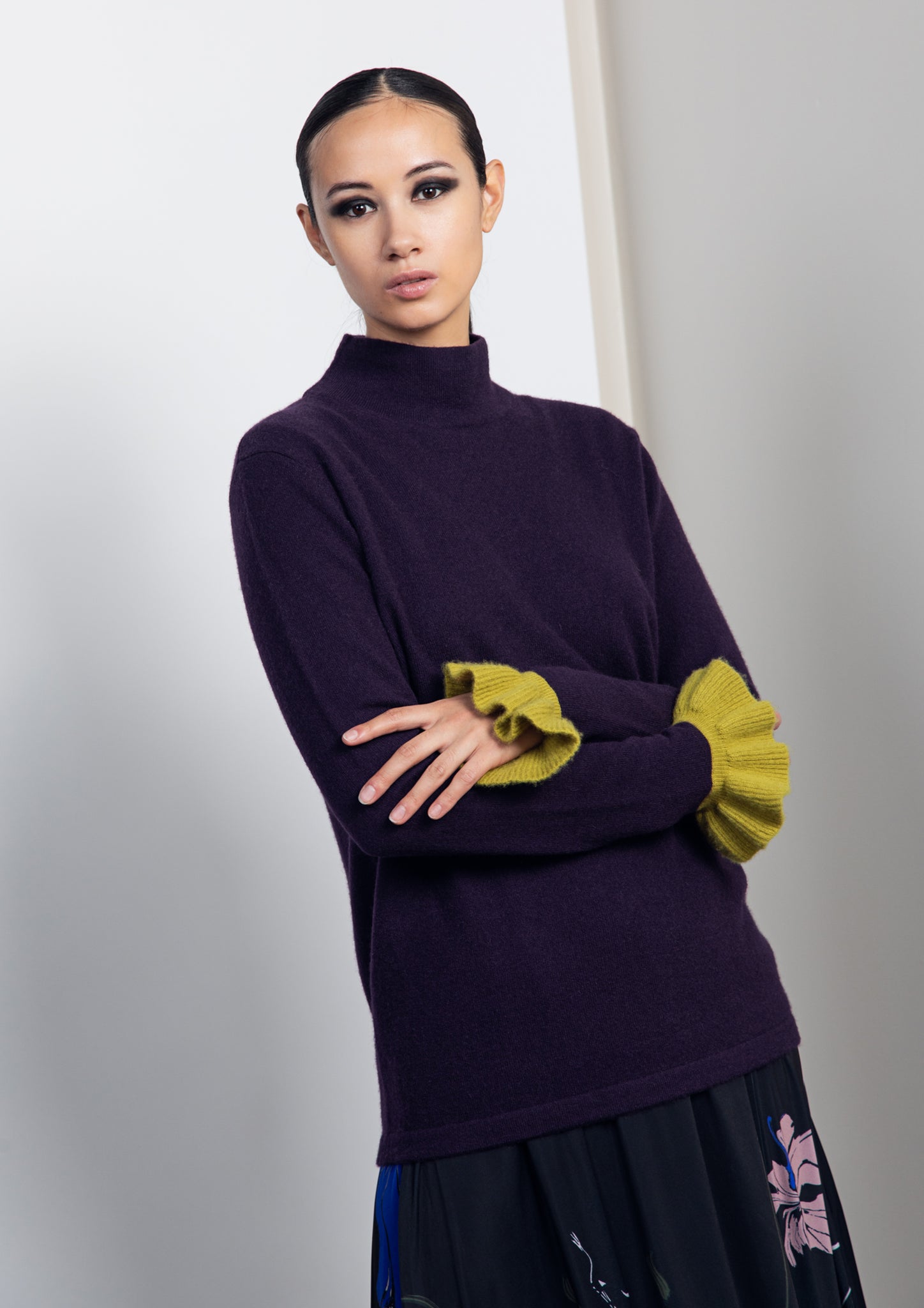 PIXIE cashmere sweater / plum