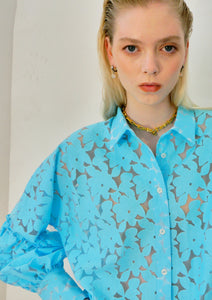 ALTEA cotton shirt/ turquoise